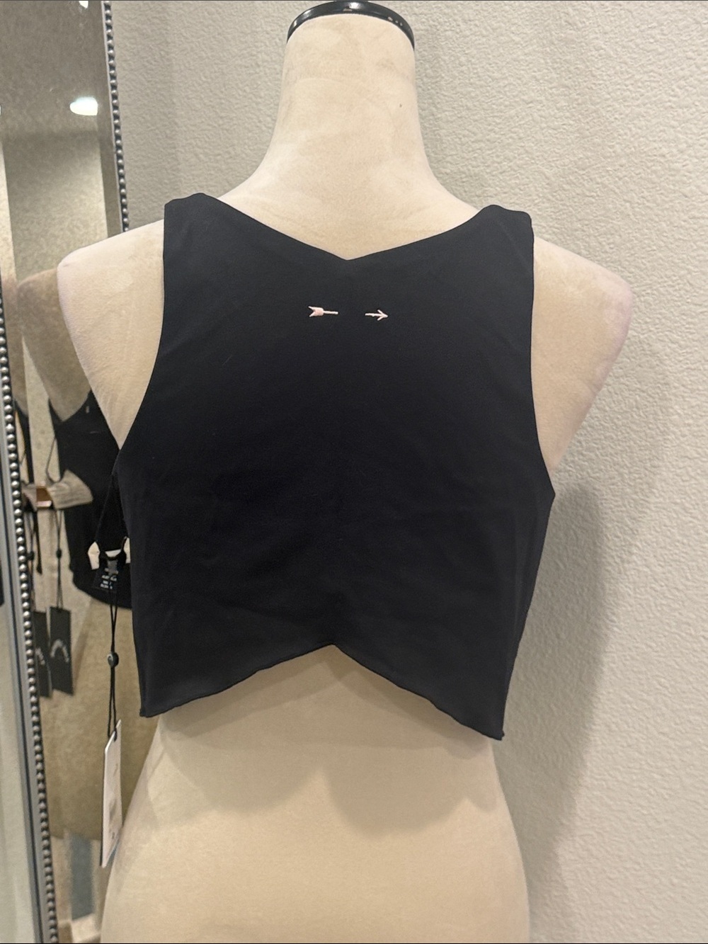 The Upside Top Bundle Peach and Black Cropped Tank with Built in Bra NWT - Picture 11 of 12